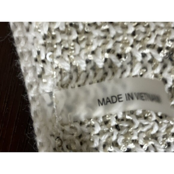 Nic + Zoe Women's Glow For It Sequin Sweater Cream Size XL NWOT - Picture 3 of 7